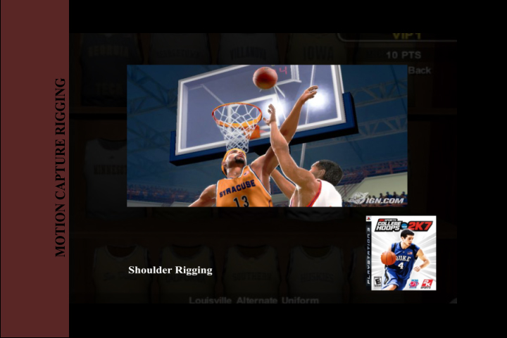 College Hoops 2K7: shoulder rigging, cheerleader rigging.