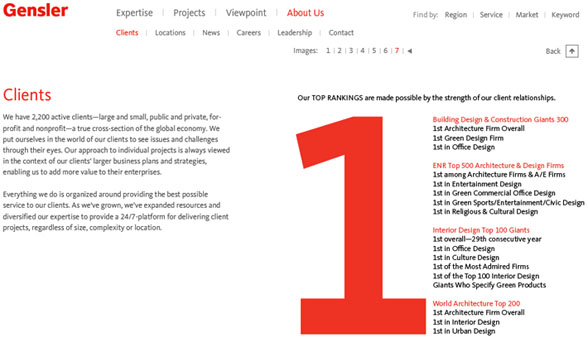 Gensler Rankings of Number One in the World (image taken off of gensler website)