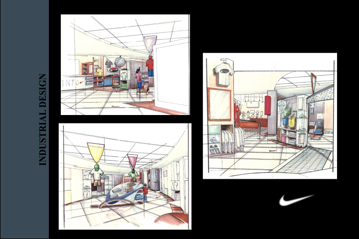 Interior shots of Nike Midwest Prototype  (pen and marker)