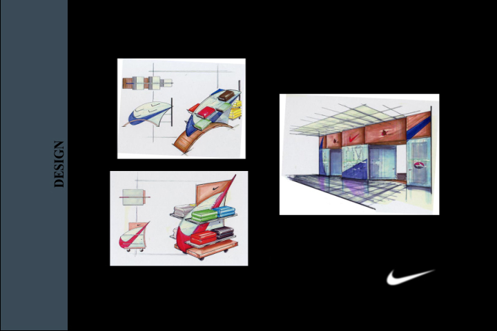 Nike senior thesis in The Department of Industrial, Interior, and Visual Communication Design at THE Ohio State University (pen and marker)