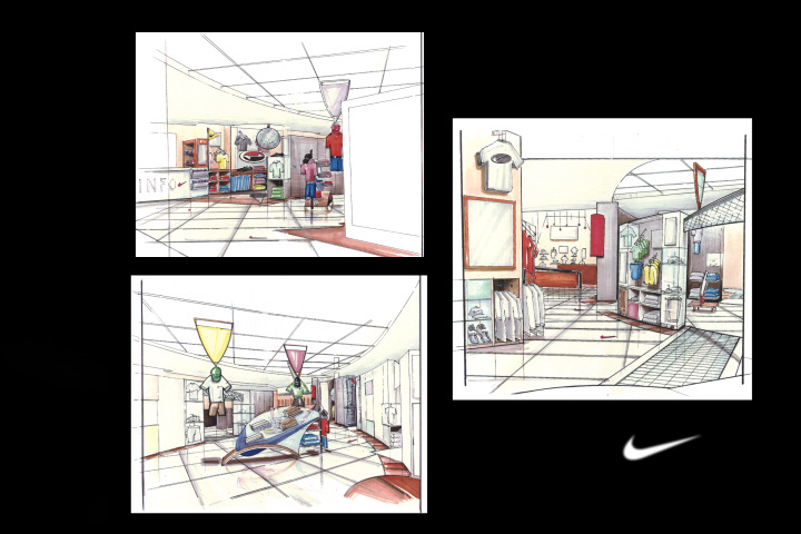 Interior shots of Nike Midwest Prototype  (pen and marker)